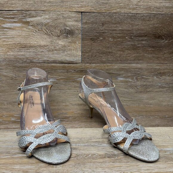 Badgley Mischka American Glamour Xabrina Jeweled Open Toe Pumps Women's … - Picture 6 of 7